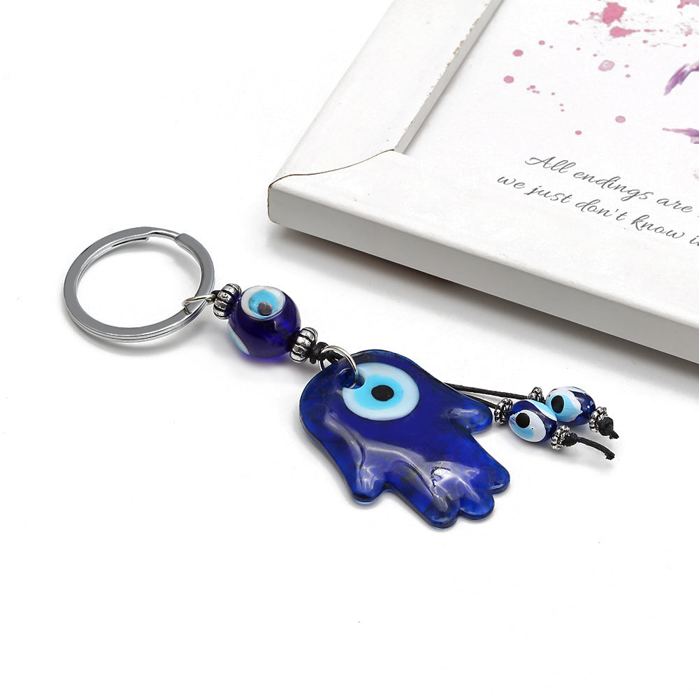 Wholesale Blue Resin Hand of Fatima Keychain